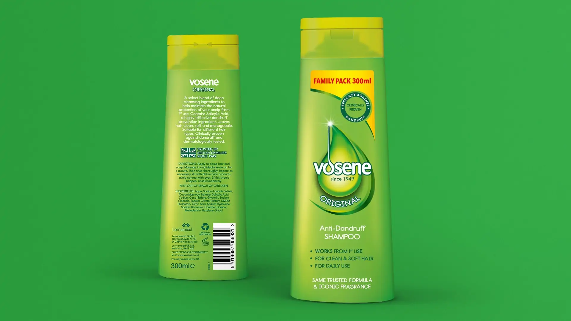 vosene branding and packaging design front and back
