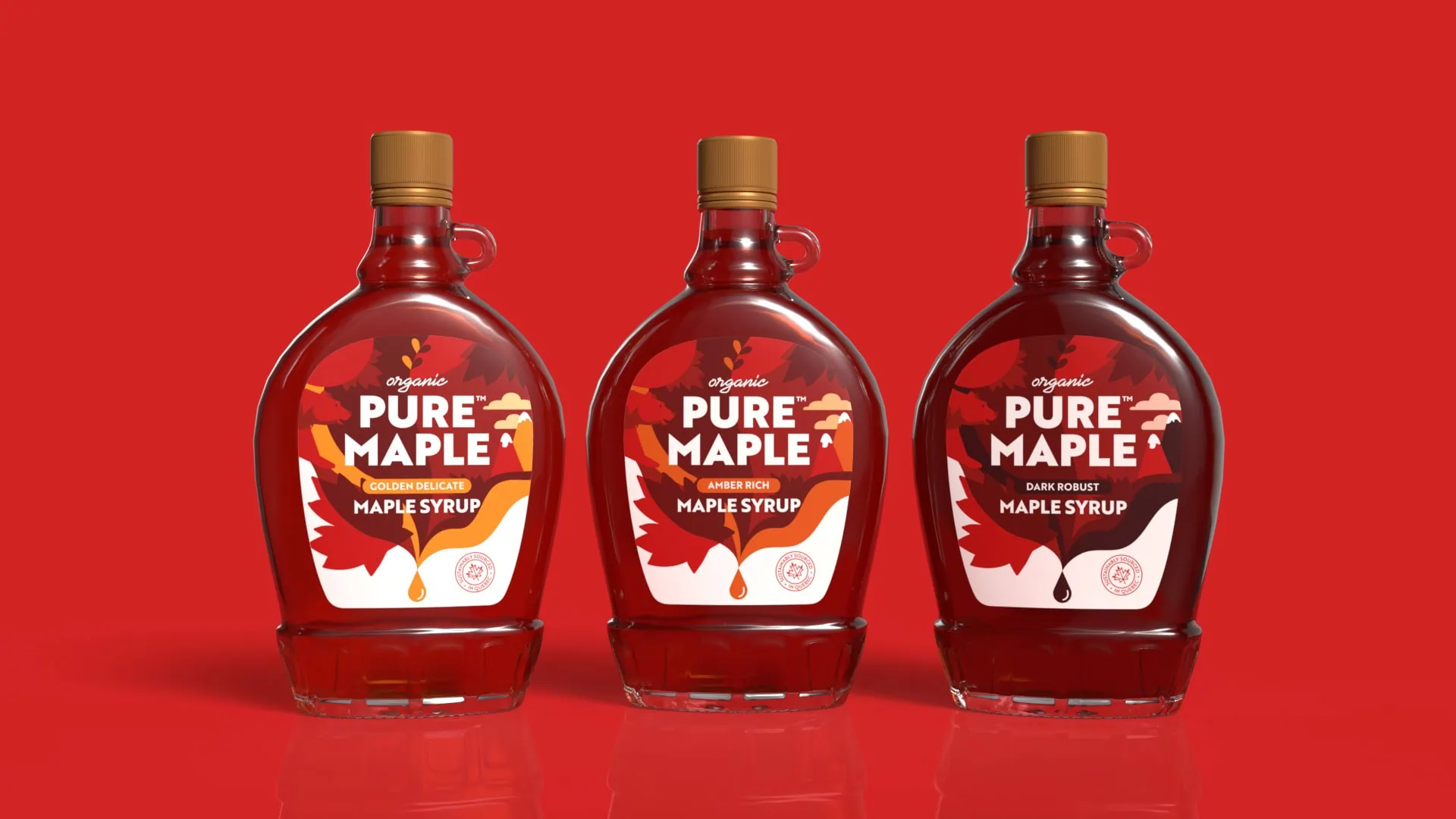 Pure_Maple_Trio_Red packaging design